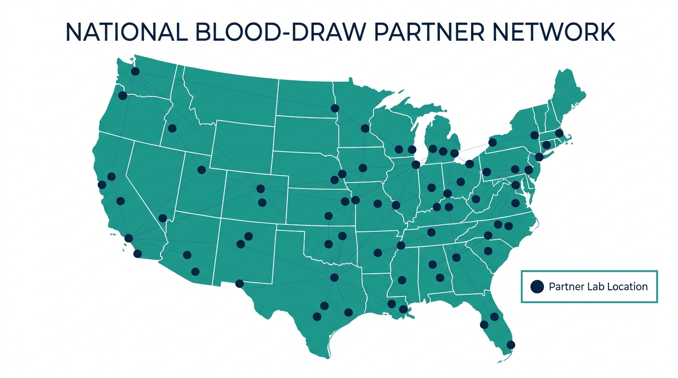 Stylized US map diagram showing a distributed national lab draw partner network