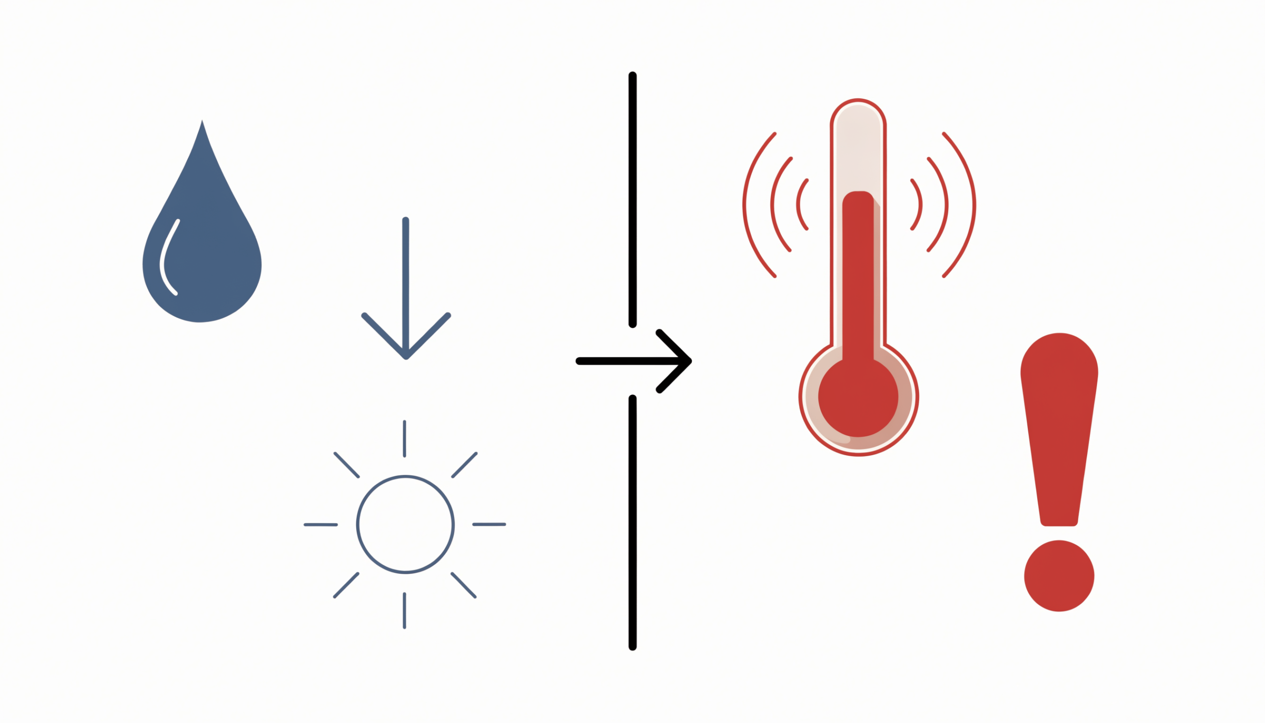 Heat exhaustion responds to shade, cooling and fluids. Heat stroke, with confusion or collapse, is an emergency